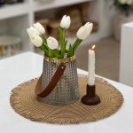 گلدان دسته چرمی