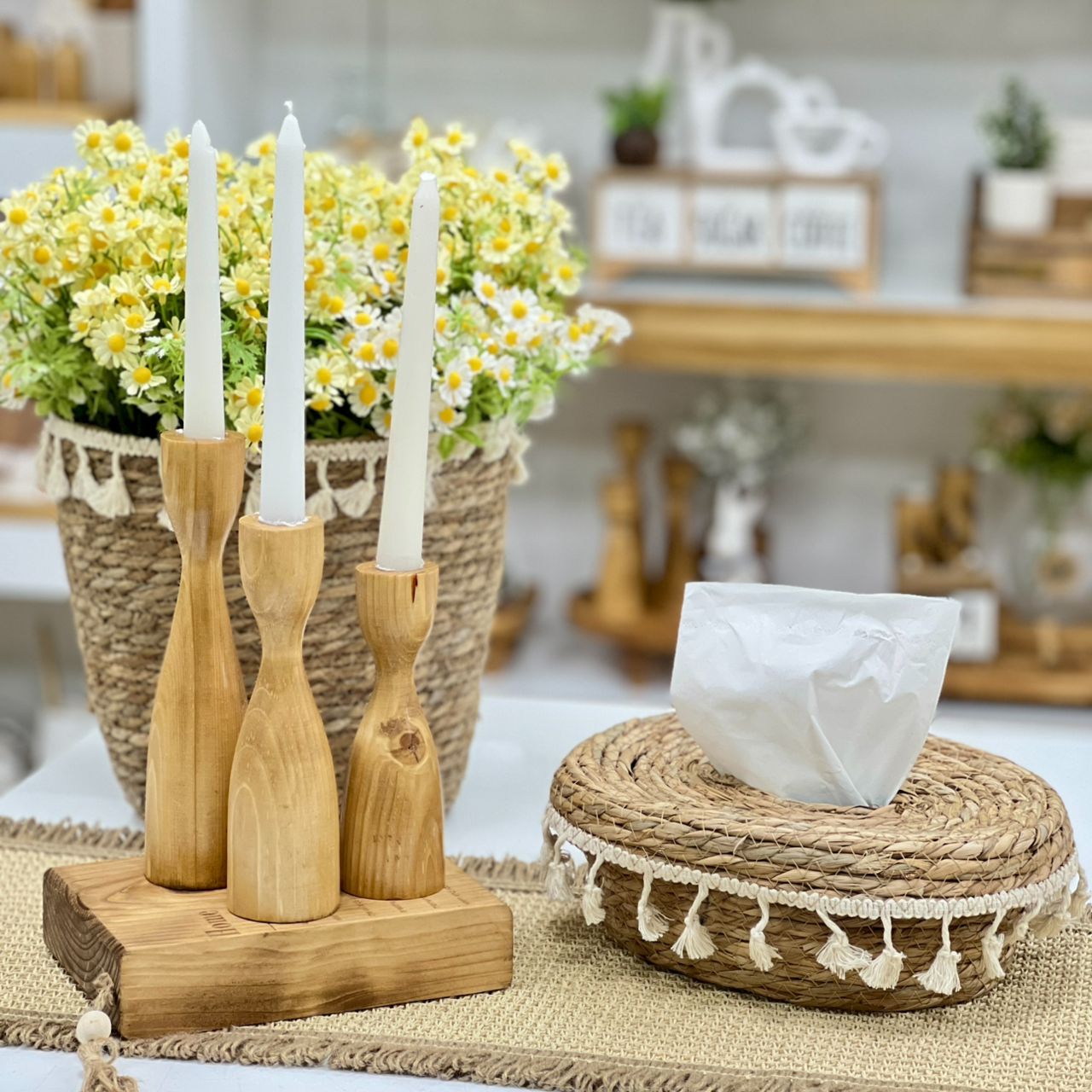 IMG-20250804-WA0164 ست 3 عددی جاشمعی چوبی - تصویر 1