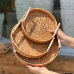 سبد دسته دار حصیری بامبو