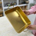 تابه طلایی مستطیل دسته دار - تصویر 2