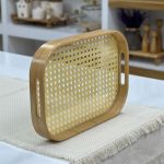 سینی حصیری کف شیشه ای کد 10105 - تصویر 3