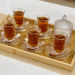 ست 6 عددی فنجان و زیره کمرباریک لبه طلایی - تصویر 2